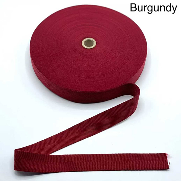 10m Long Acrylic Herringbone Twill Cotton Webbing Sew Strap Tape 