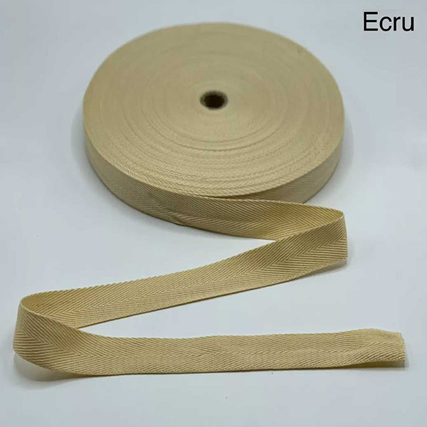 10m Long Acrylic Herringbone Twill Cotton Webbing Sew Strap Tape 