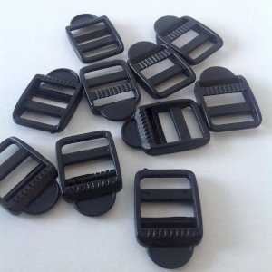 20mm Black Plastic Ladderlock Buckles