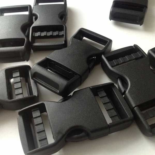 25mm Dual Adjust Black Plastic Side Release Buckles