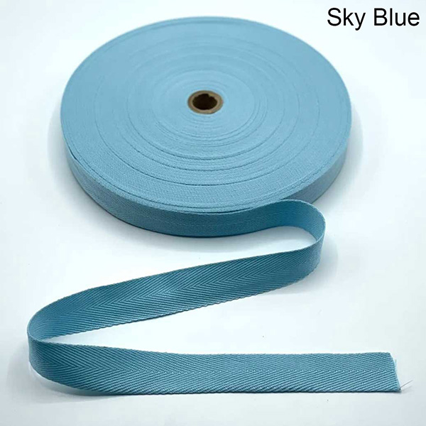 50m Long Soft Herringbone Twill Cotton Sew Webbing Strap Tape