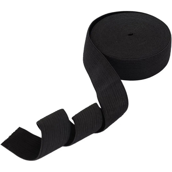 Stretch Flat Elastic webbing 25mm Black Premium Grade